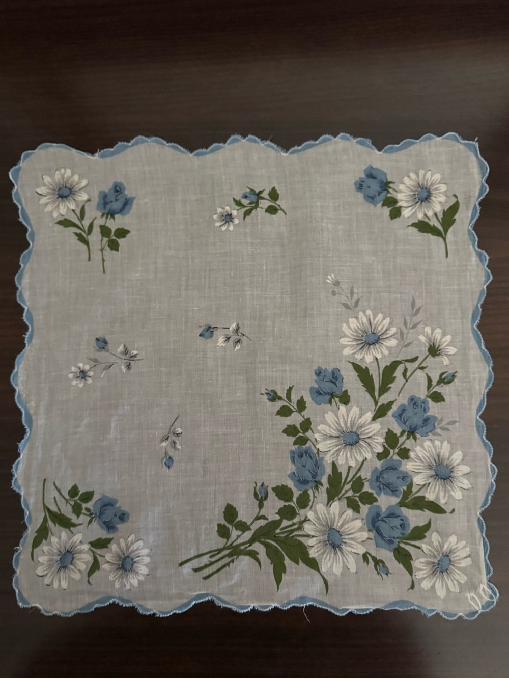 Vintage Set of 3 Blue Handkerchiefs - Gorgeous Set! - Picture 2 of 7